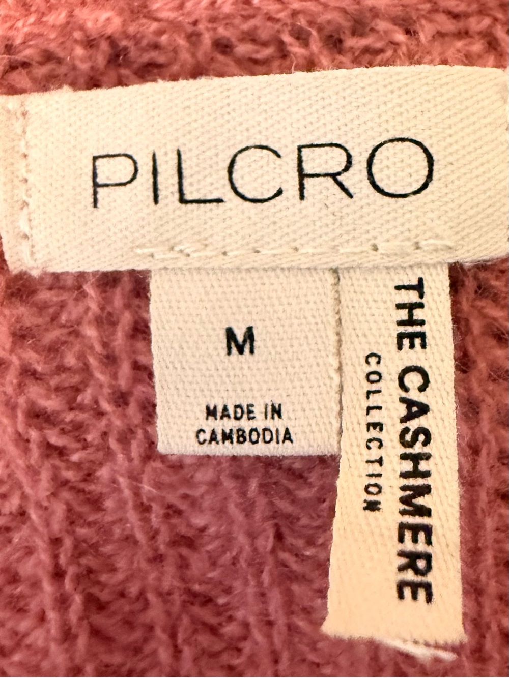 Pilcro | Anthropologie | Short-Sleeve Polo Cashmere Sweater in Dusty Rose | Sz M - Picture 5 of 7